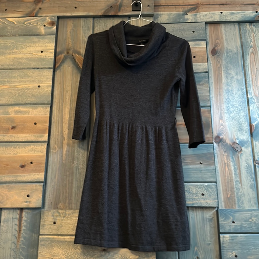 Women’s Grey Cowl Neck Sweater Dress